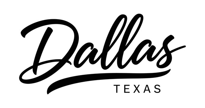 Dallas, Texas is stylishly represented in a classic black and white design. USA city vector badge &ndash; flat style design emblem label sticker, transparent background