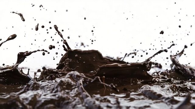 Video A close-up view of melted chocolate dissolving into water, suitable for use in cooking or educational settings