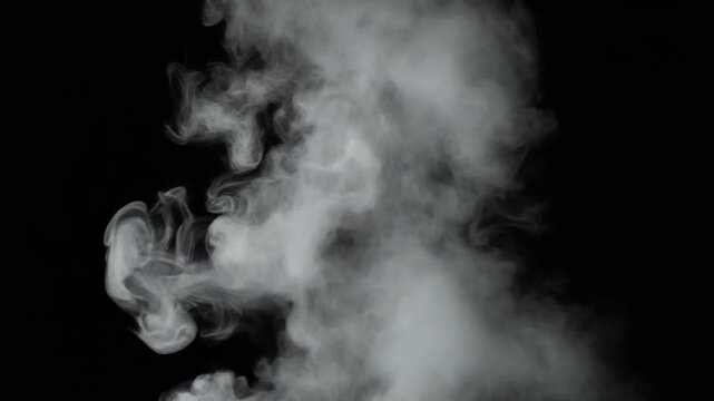 White smoke rising against a black background, with a blank space below for text or design, possibly for advertising or visual effects use