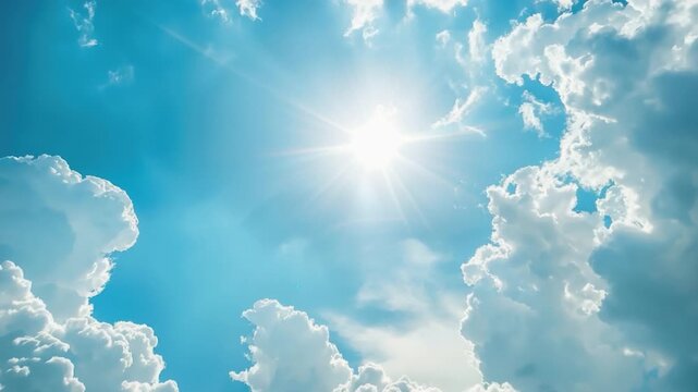 Video A picture of bright sunlight filtering through clouds, perfect for use in scenes where natural light is needed