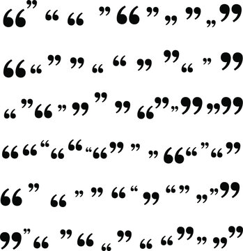 A collection of quotation marks and apostrophes in a grid pattern