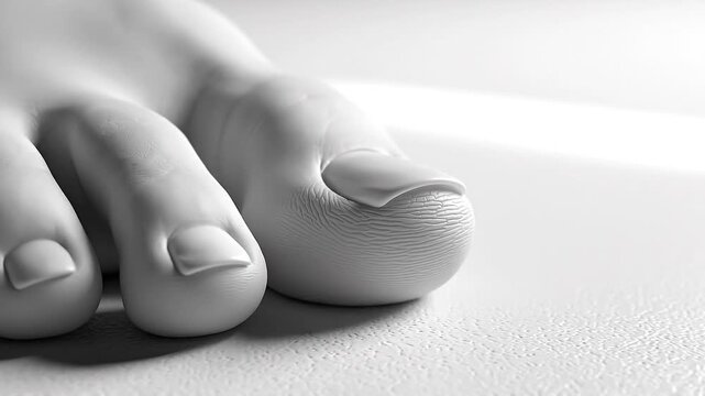 Close-up Black and White Macro Shot of Human Toes.
