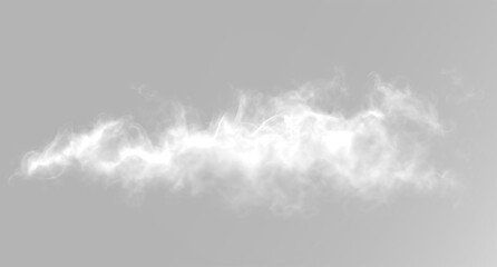 Detailed textured smoke cloud and white steam on transparent background © Alehandro