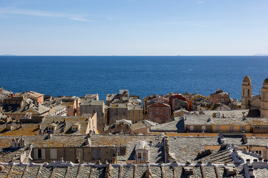 VUE AERIENNE DE LA VILLE DE BASTIA EN CORSE