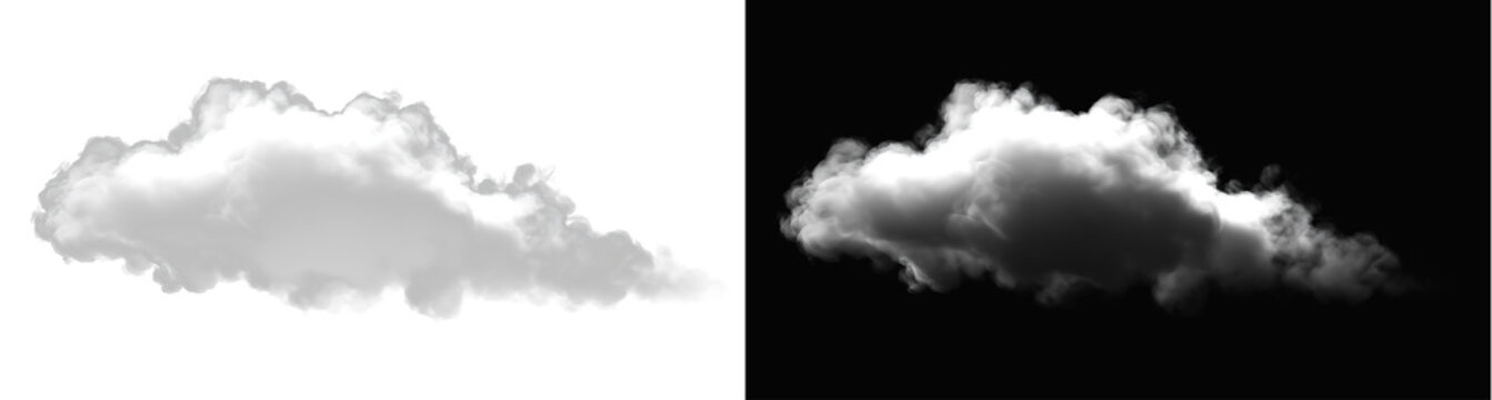 white cumulus cloud on transparent background for sky design and atmosphere 