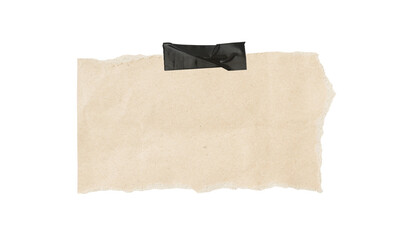 Fototapeta premium Brown paper ripped isolated on a transparent background, crumpled brown paper page with ripped edges, Piece of ripped torn brown cardboard paper PNG