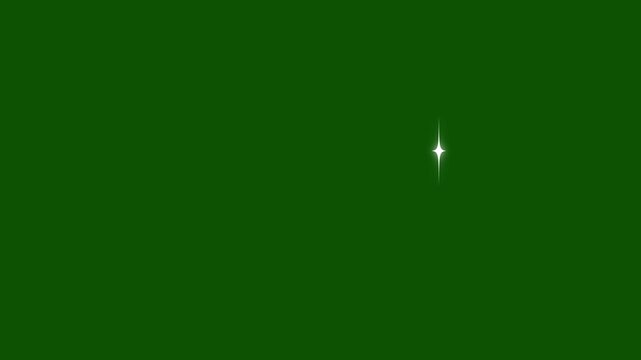 Sparkle twinkling stars animation doodle vector style, glowing shining fairy dust glitter particles sparkle trail effect motion graphics green screen chroma background seamless 4K video loop