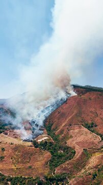 Smoke from wildfires and air pollution near the city of tepic in mexico