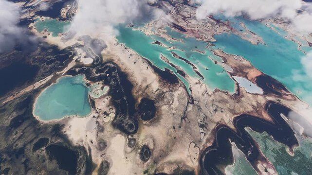 Top aerial drone view of Islands. The Bahamas