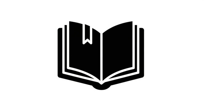Open Book Icon with Bookmark - Symbol of Knowledge, Learning, and Literature.