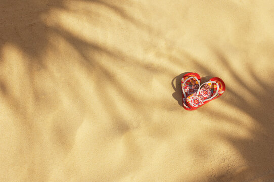 Flip flops on the beach