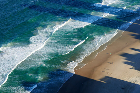 Aerial of waves and shadows