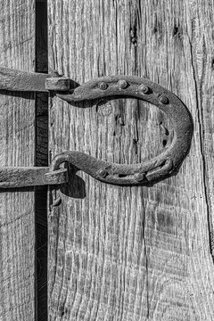 Horse shoe hinge at the Mountain Farm Museum in the Smoky Mountains National Park, USA