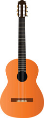 Obraz premium vector illustration of an acoustic guitar isolated on white background front view.