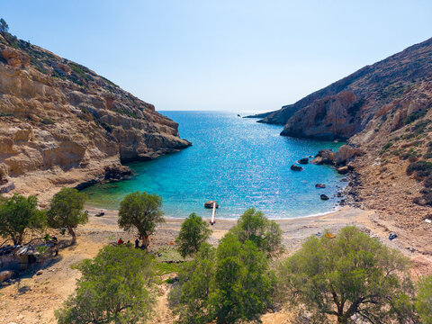 The small isolated gulf of Martsalo south of Crete with sandy beach, Greece