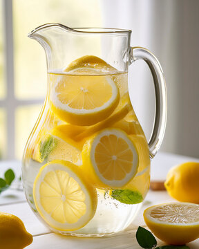 Limonada fresca, agua con limones