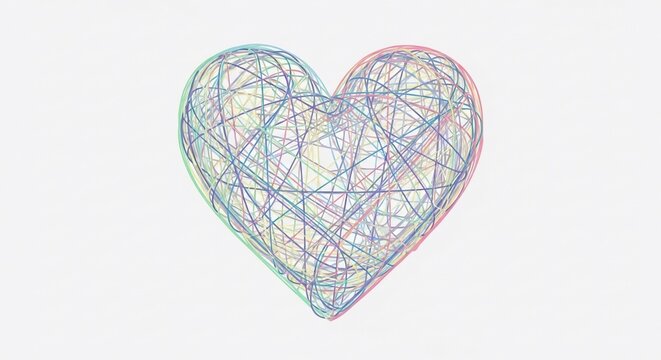 Abstract heart line art