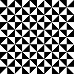 Obraz premium Seamless black and white geometric pattern of interlocking triangles and squares