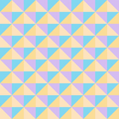 Obraz premium Seamless 1980s Retro Geometric Pattern with Pastel Lavender, Mint, and Peach Triangles