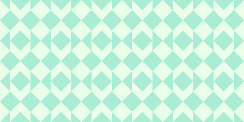 Fototapeta premium Seamless 1980s Retro Geometric Pattern in Mint Green and Cream Mosaic