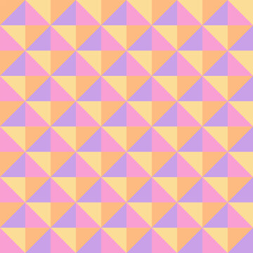 Seamless 1980s Retro Pastel Geometric Pattern with Pink and Lavender Triangles