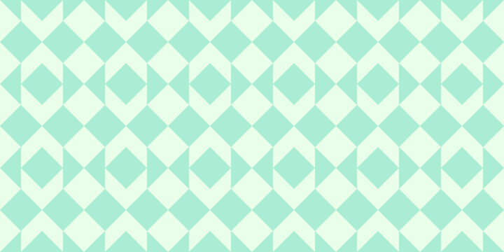 Seamless 1980s Retro Geometric Pattern in Mint Green and Cream Mosaic