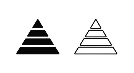 Fototapeta premium Two pyramid arrangements one filled and one outlined in stark contrast silhouette