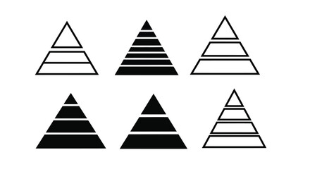 Fototapeta premium Geometric pyramid arrangements in monochrome showcasing a striking silhouette