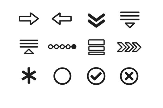 Indicator required step expand wizard list field generation simple vector arrow icon