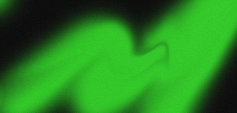 Abstract green neon light glow on dark background