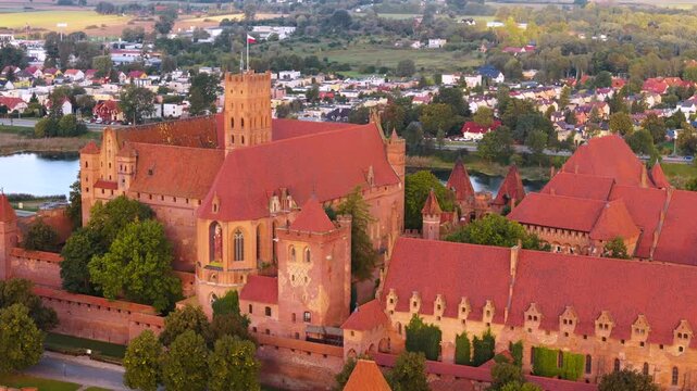 Castle of the Teutonic Order in Malbork by the Nogat river. Poland