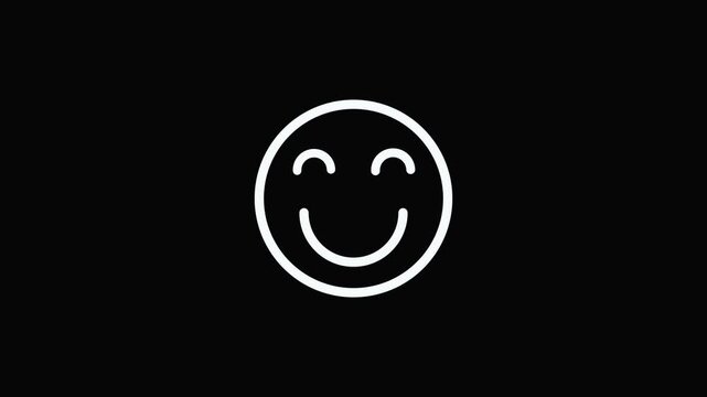 Smiling Face Emoticon Winking Happy Animation Black Background smiley face.