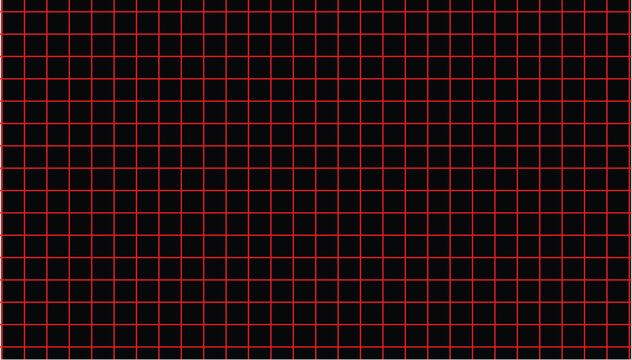 A vibrant red green and black plaid pattern with intersecting lines and stripes creating a dynamic textile design