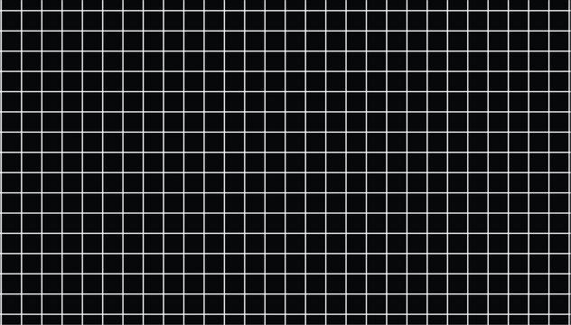 A black background with a grid pattern of thin white lines