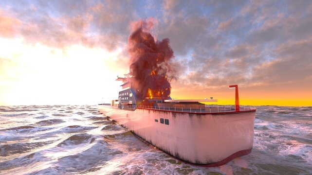 タンカー　3DCGレンダリング