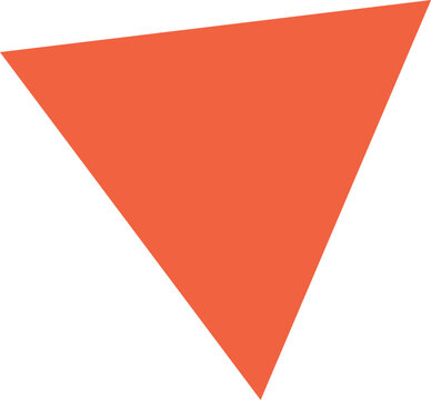 A large solid red equilateral triangle against a plain white background