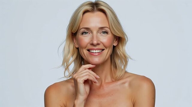 Portrait of a smiling woman with blonde hair