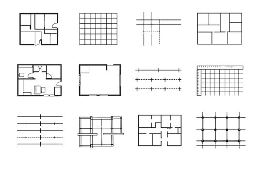 Structural icon generation lines layout vector organization blueprint technical grid simple image