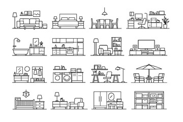 Naklejka premium Space proportional environment generation interior vector form design household image furniture simple