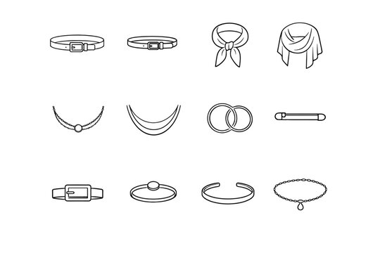 Accessory lightweight simple icon subtle generation scarf vector slim shape image element