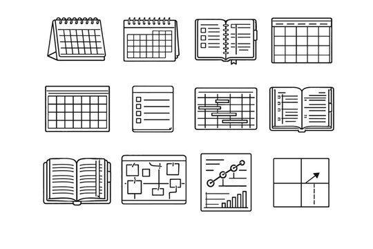 Sheet page vector icon simple priority generation book image diary calendar appointment