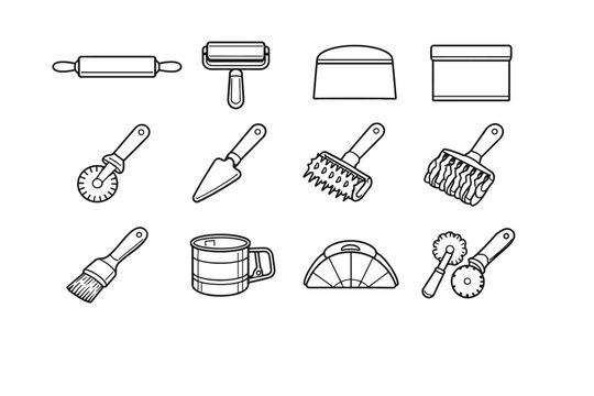 Image lattice simple icon generation pin sifter vector brush scraper pastry dough