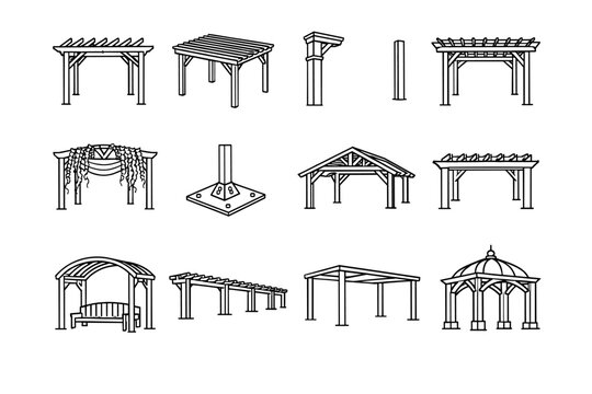 Shade segment generation top yard simple image wooden vector cover plate outline