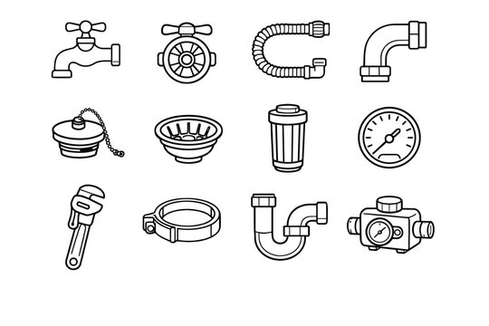 Meter strainer vector drain joint generation image icon plumbing dial simple pressure