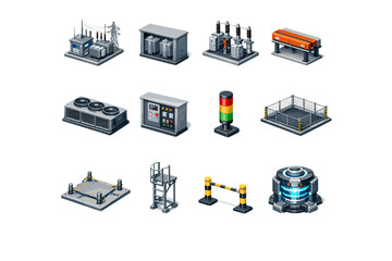 Busbar rail simple generation barrier image status power vector vent icon insulated