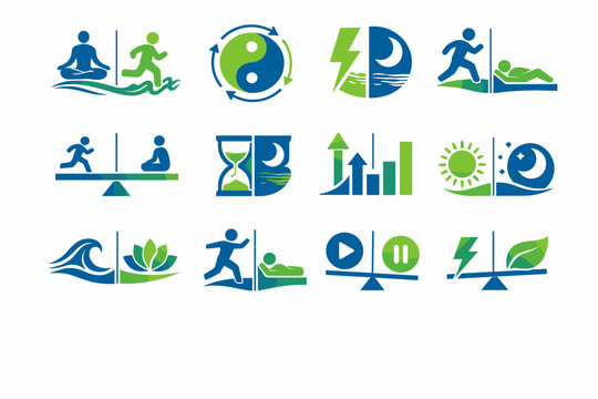 Equilibrium icon parity simple dual image vector harmony generation activity element badge