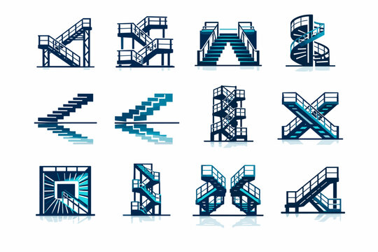 Simple icon vector cadence echo reflection steps generation element image geometry metal