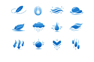 Fototapeta premium Slow image vector form calm drop drifting gentle falling simple icon marker