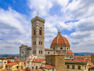 Fototapeta premium Florence skyline with the Duomo Cathedral and Giotto bell tower, Tuscany, Italy