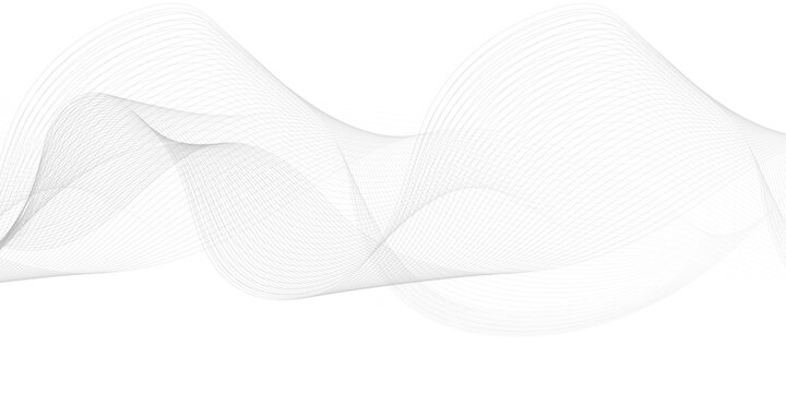 White wave curve lines banner background design. Abstract soft wave lines dynamic flowing gray light isolated background. Vector Illustration of the gray pattern of lines. Black stripes on white .